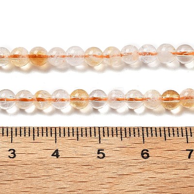 Heated Natural Citrine Beads Strands G-A262-A01-5mm-1