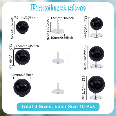48Pcs 3 Styles Plastic Pearl No Sewing Buttons FIND-NB0006-78A-1