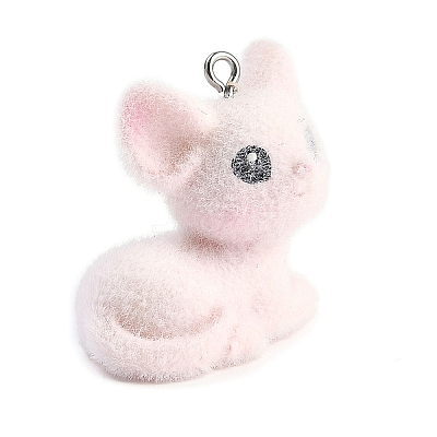 Animal Theme Flocky Resin Pendants LS-RESI-M051-01A-1