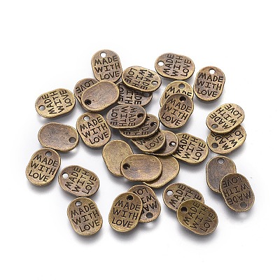 Tibetan Style Alloy Oval Charms LS-TIBEP-Q035-08AB-NR-1