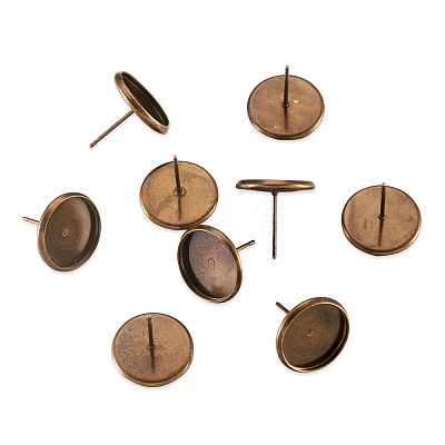 Brass Ear Studs Settings X-IFIN-Q005-AB-1