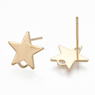 Brass Stud Earring Findings KK-S348-352-1