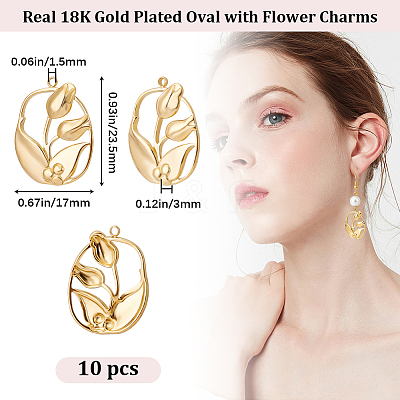 10Pcs 304 Stainless Steel Pendants STAS-BBC0003-46-1