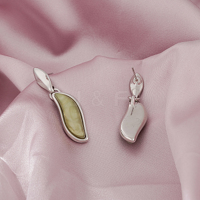 Leaf Alloy Enamel Pendant Necklaces & Stud Dangle Earrings Sets WG0AB14-01-1