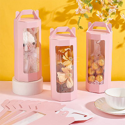 10Pcs Paper Gift Storage Boxes with Visible Window CON-WH0088-98A-1