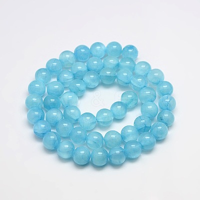 Dyed Natural Green Jade Beads Strands JBS053-6MM-31-1