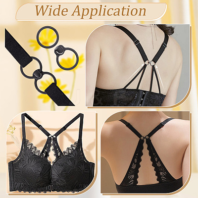 Ring Plastic Front Closure Bra Hook FIND-WH0291-30-1