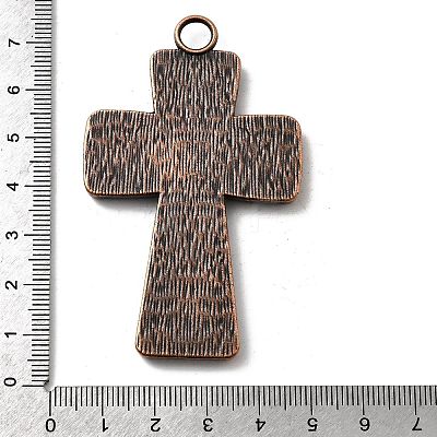 Tibetan Style Pendant Cabochon Enamel Settings TIBEP-4479-R-LF-1