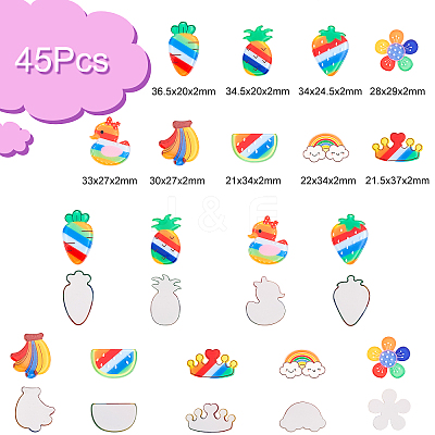 45Pcs 9 Styles Acrylic Cabochons MACR-CJ0001-29-1