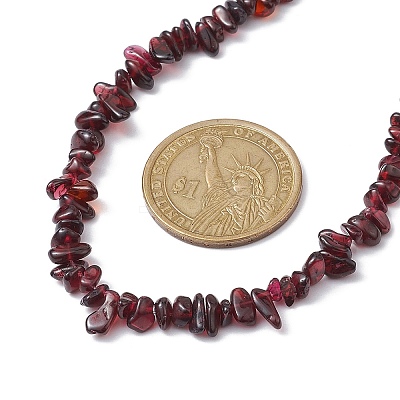 Natural Garnet Chip Beaded Necklace NJEW-JN04615-09-1