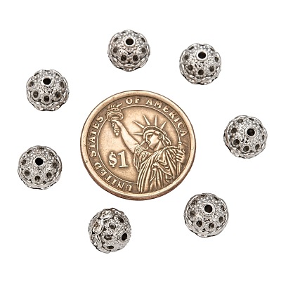 Brass Rhinestone Beads X-RB-H041-14-1