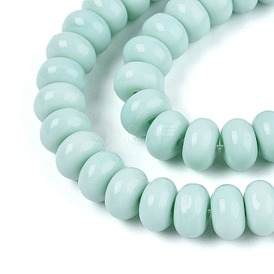 Opaque Spray Painted Glass Beads GLAA-ZX008-8mm-18A-1