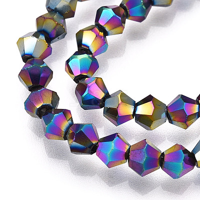 Electroplate Glass Bead Strands X-EGLA-R094-4mm-02-1