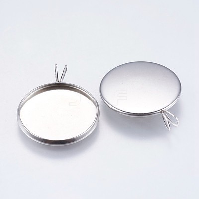 Tarnish Resistant 304 Stainless Steel Pendant Cabochon Settings STAS-I097-059-20MM-1