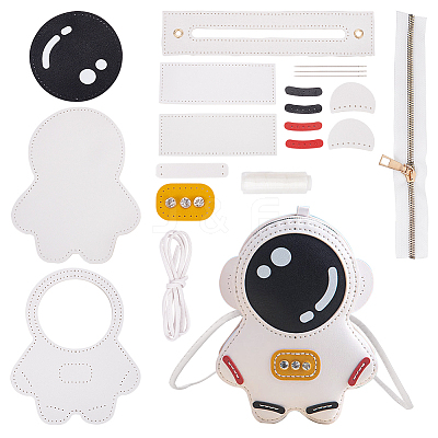 DIY Sew on PU Leather Astronaut Shaped Multi-Use Crossbody/Shoulder Bag/Backpack Making Kits DIY-WH0297-55B-1