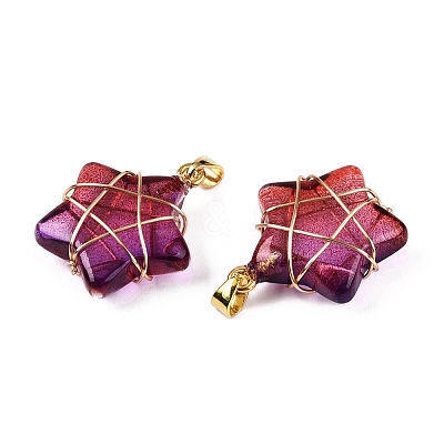 Lampwork Pendants GLAA-T023-06K-1