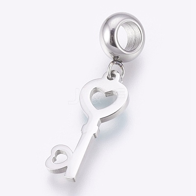304 Stainless Steel European Dangle Charms STAS-O097-14A-1