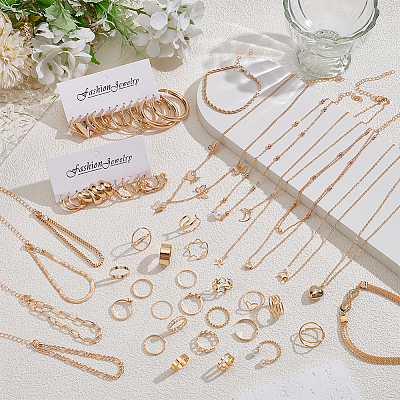 1 Bag Iron with Alloy Hoop Earrings & Stud Earrings & Pendant Necklaces & Rings & Bracelets SJEW-UN0001-20-1