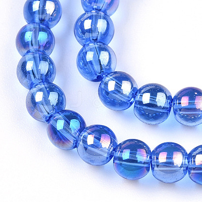Electroplate Transparent Glass Beads Strands GLAA-T032-T4mm-AB04-1