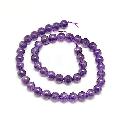 Natural Amethyst Round Beads Strands X-G-P047B-1AB-1