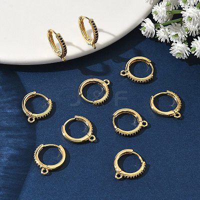 SHEGRACE Brass Micro Pave Clear Cubic Zirconia Hoop Earrings Findings XGR0154G-96G-1