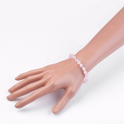 Natural Rose Quartz Stretch Bracelets BJEW-JB03950-03-1