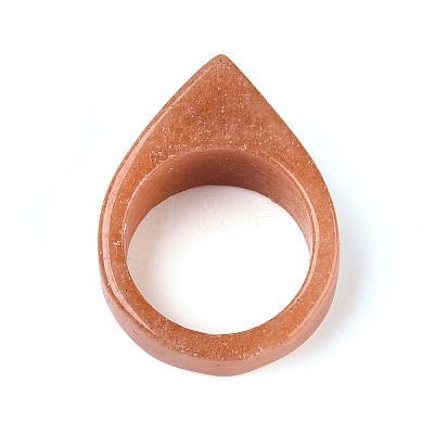 Natural Red Aventurine Finger Rings G-T143-27-1
