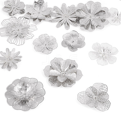 13Pcs 13 Styles Brass Bead Caps KK-TA0008-26P-1