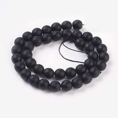 Synthetic Black Stone Beads Strands G-C059-10mm-1-1