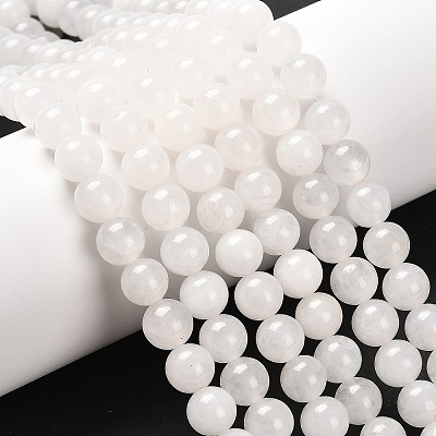 Natural White Jade Round Bead Strands X-G-P072-08-8mm-1