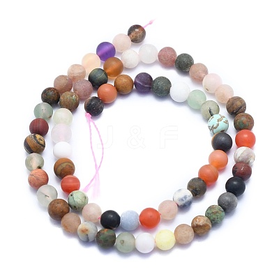 Natural Mixed Gemstone Beads Strands G-K310-H01-6mm-1
