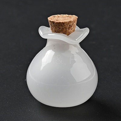 Lucky Bag Shape Glass Cork Bottles Ornament AJEW-A039-02E-1