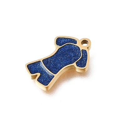 304 Stainless Steel Enamel Pendants STAS-E531-02G-1