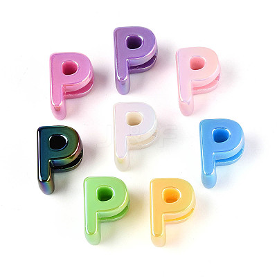 UV Plating Opaque Acrylic European Beads OACR-M027-03P-1