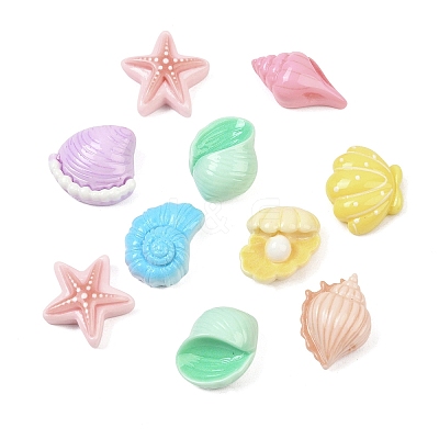 Ocean Theme Opaque Resin Cabochons RESI-Z048-01-1