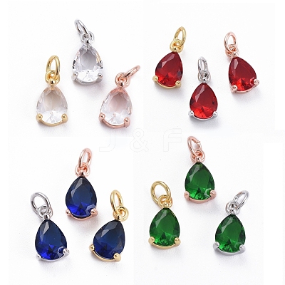 Brass Micro Pave Cubic Zirconia Pendants ZIRC-E164-64-1