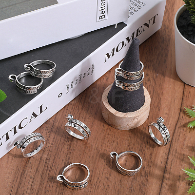10Pcs Alloy Cuff Rings RJEW-SC0001-08-1