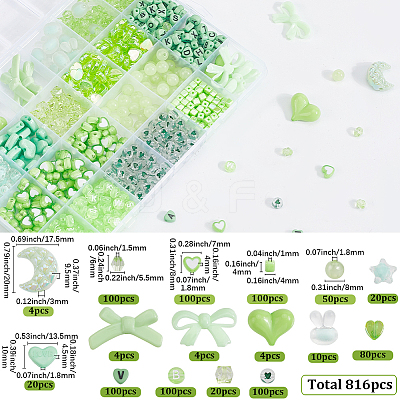 816Pcs Acrylic Beads MACR-SP0001-65B-1
