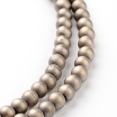 Non-magnetic Synthetic Hematite Beads Strands G-A140-17-4mm-1