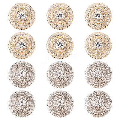 12Pcs 2 Colors 1-Hole Alloy Button DIY-FG0003-54-1