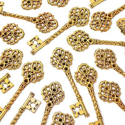Key Tibetan Style Pendant Rhinestone Settings TIBEB-A101291-AG-FF-1