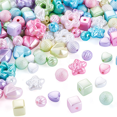 140G 7 Styles Opaque ABS Plastic Beads MACR-TA0002-82-1