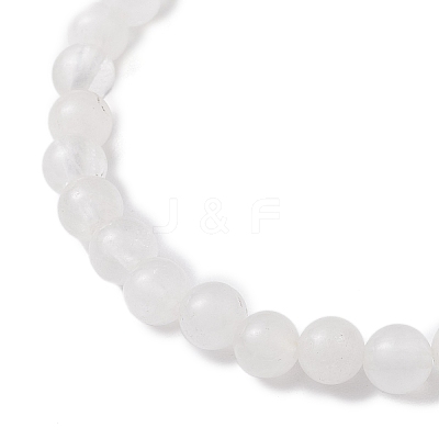 Natural Quartz Crystal Cube & Round Rock Crystal Beaded Stretch Bracelets BJEW-JB10807-01-1