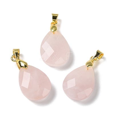 Natural Rose Quartz Pendants G-Q005-02G-06-1
