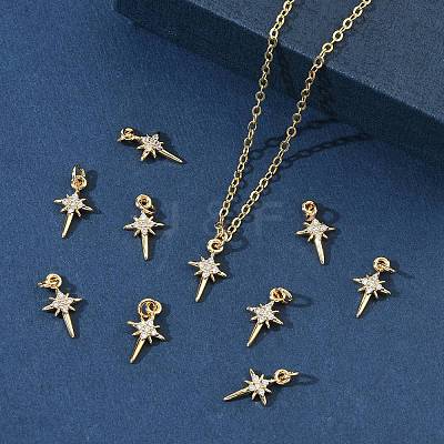 SHEGRACE Brass Micro Pave Cubic Zirconia Pendants XGRQ3D101-480G-1