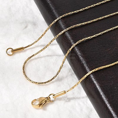 304 Stainless Steel Boston Chain Necklaces STAS-O053-16G-1