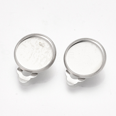 Non-Tarnish 304 Stainless Steel Clip-on Earring Findings STAS-S079-81C-1