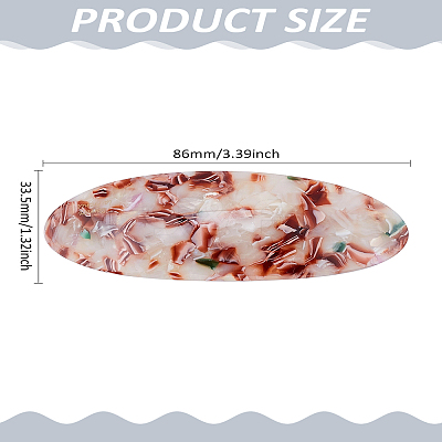 1Pc Resin and Iron Hair Barrettes PHAR-LP0004-16A-1