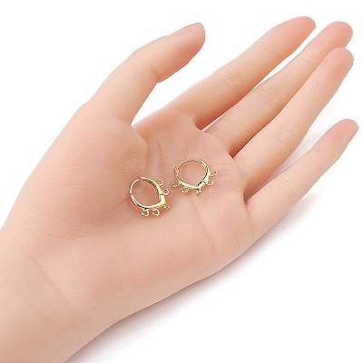Brass Hoop Earring Findings ZIRC-YW0001-05G-1