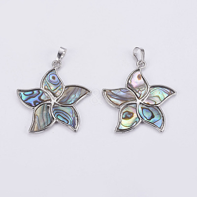 Abalone Shell/Paua Shell Pendants SSHEL-L008-24A-1